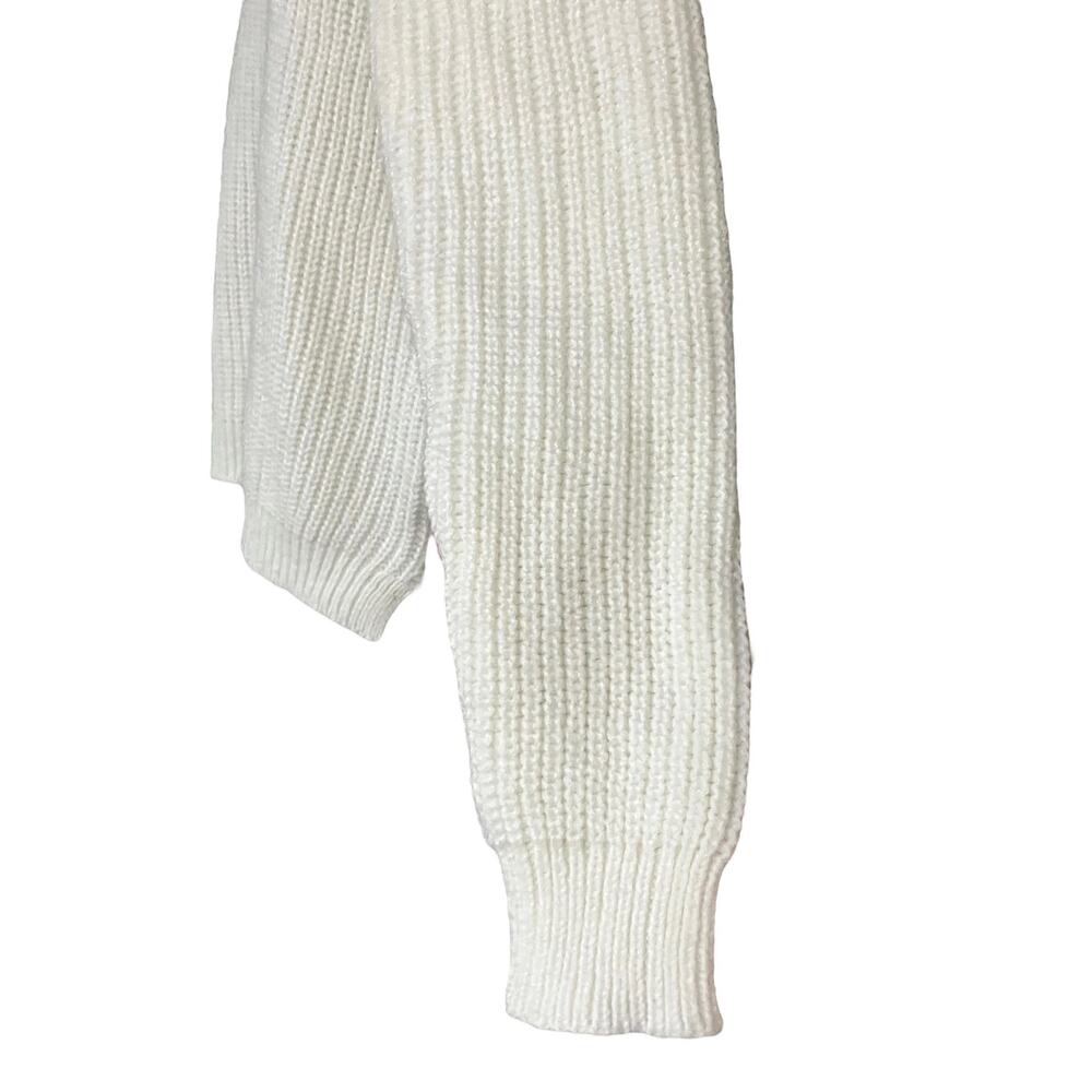 FB Sister Women's White "Let it Snow" Winter Knit Long Sleeve Sweater | SZ L - Picture 4 of 8